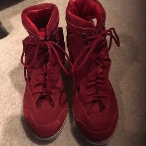 Jeffrey Campbell Ibiza Women's Dark Red High-Top Sneakers